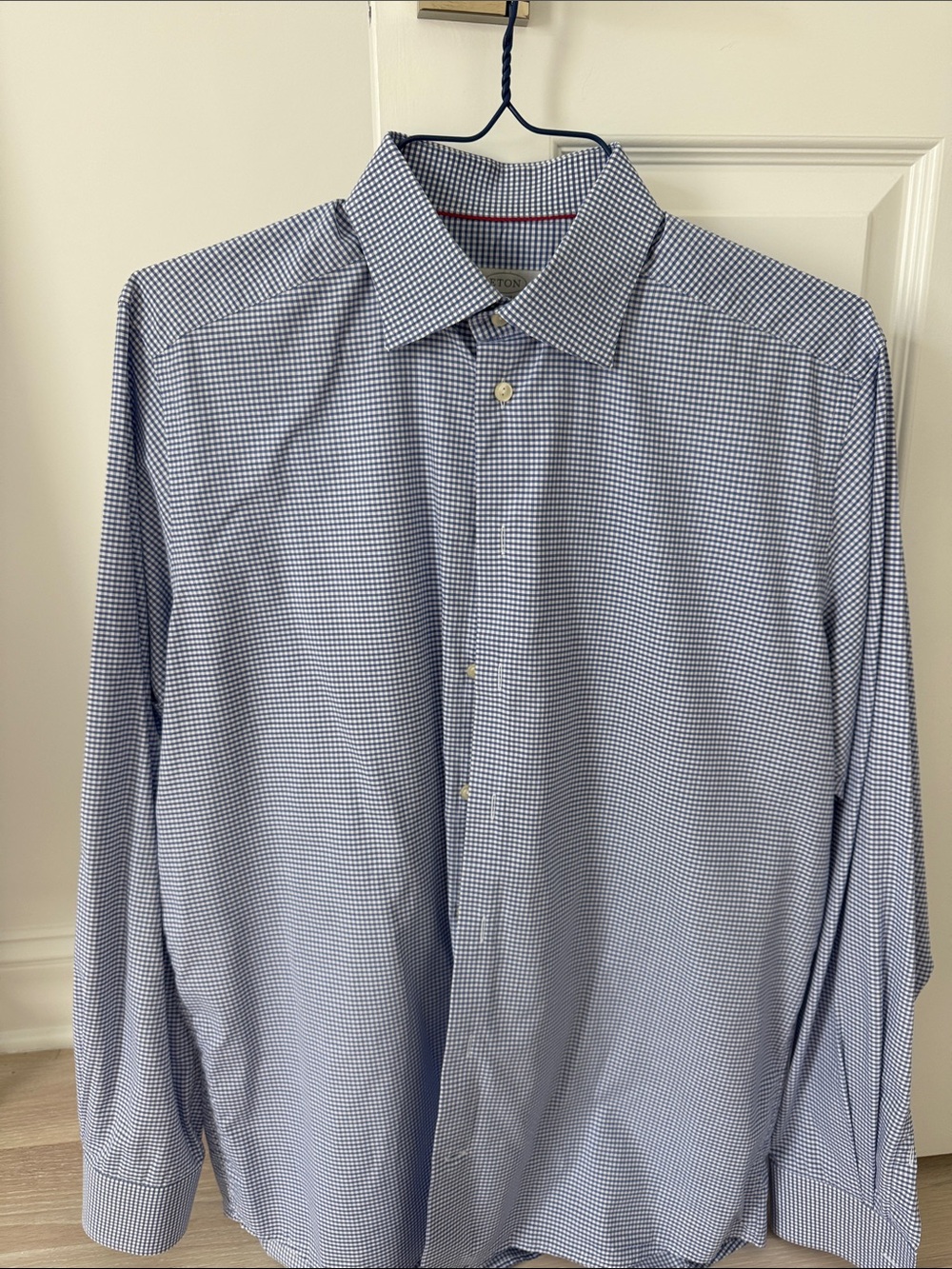 Eton Light Blue Micro-Check Dress Shirt